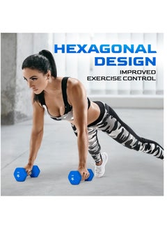 Yes4All Yes4All Neoprene Dumbbell Pair 2KG Hand Weight Strength Training for Home Gym Fitness - 2KG Blue  - Image 5