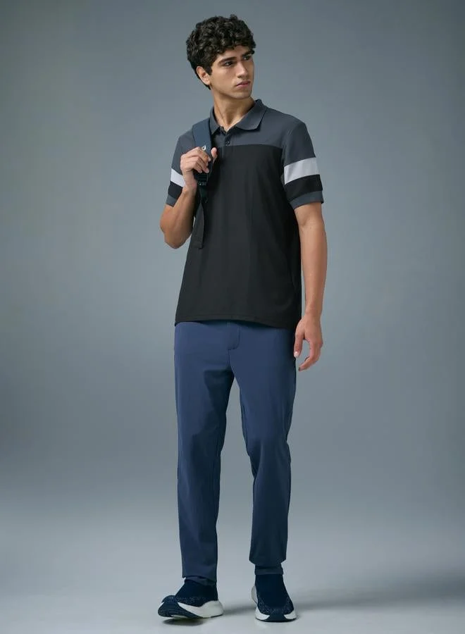 Technosport  Men Slim Fit Color Block Pique Polo for Men | Best Price UAE