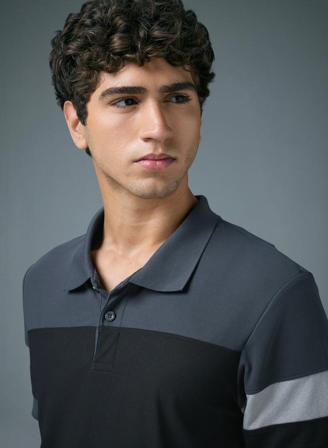 Technosport Men Slim Fit Color Block Pique Polo - Image 2