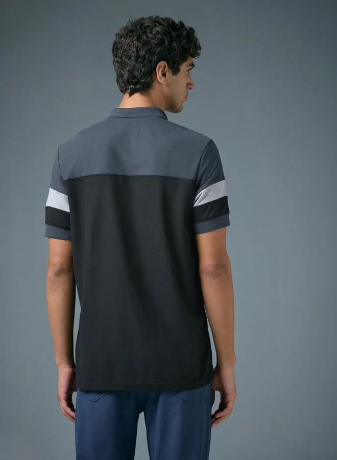 Technosport  Men Slim Fit Color Block Pique Polo for Men | Best Price UAE