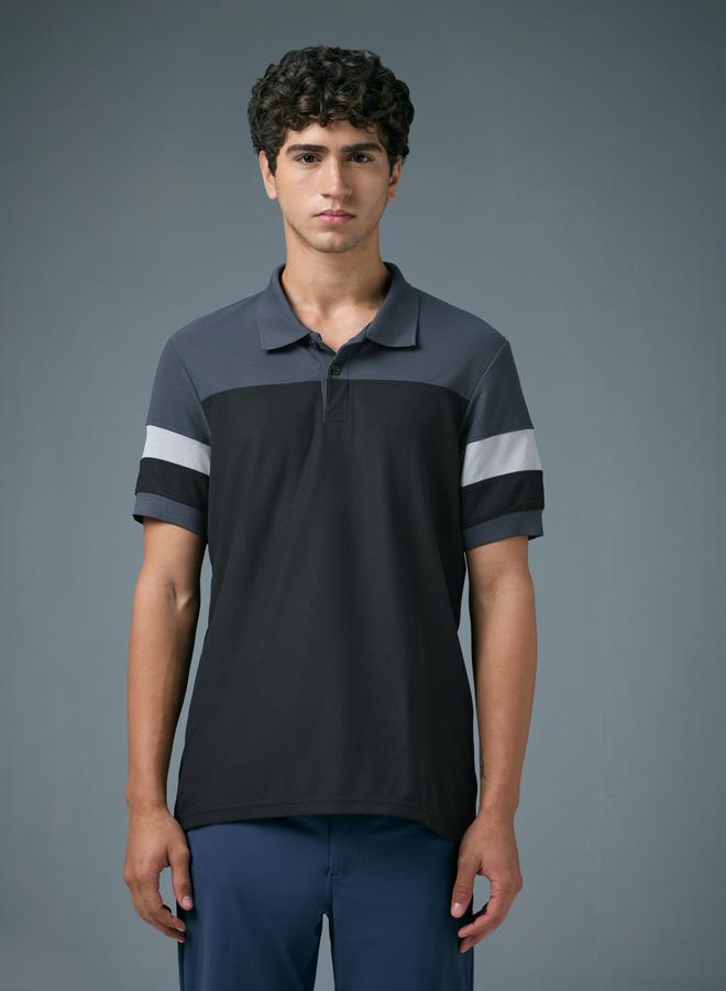 Technosport Men Slim Fit Color Block Pique Polo - Image 4
