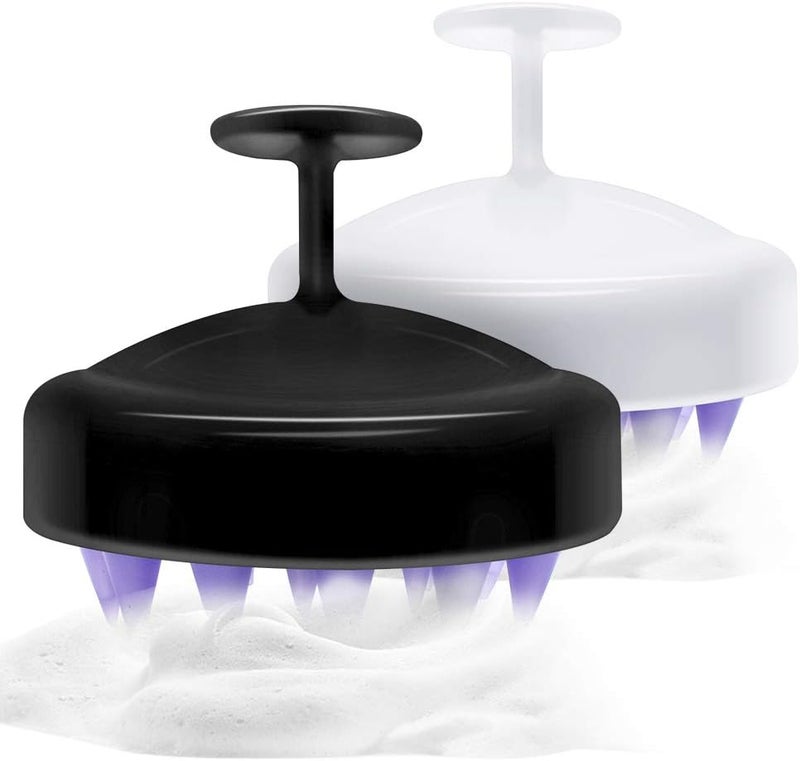 MCIGICM Hair Scalp Massager Shampoo Brush: 2 Pack Wet and Dry Hair Scalp Brush Soft Silicone Head Scrubber Dandruff Brush for Women Men or Pets