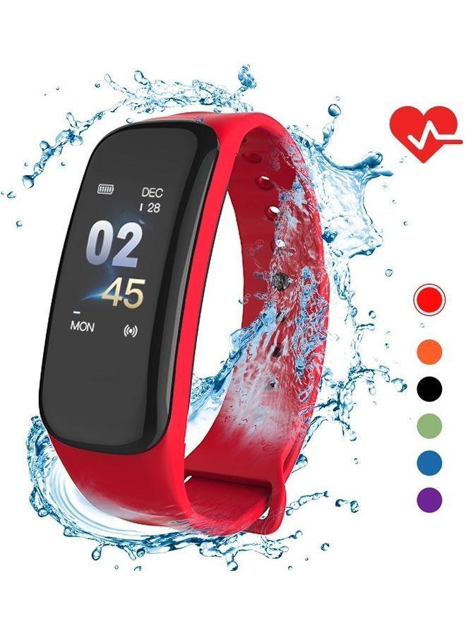 NIBEMINENT IP67 Smart Bracelet Fitness Tracker Watchband Red - Image 2