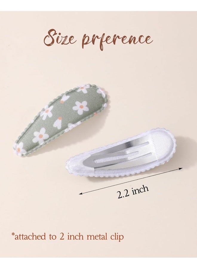 doboi 40Pcs Toddler Hair Clips Baby Girl Hair Bows Clips Floral Print Non Slip Wrapped Snap Heart shaped Hairpins Flower Clips for Hair Barrettes Hair Accessories for Baby Toddler Girls Kids - Image 2