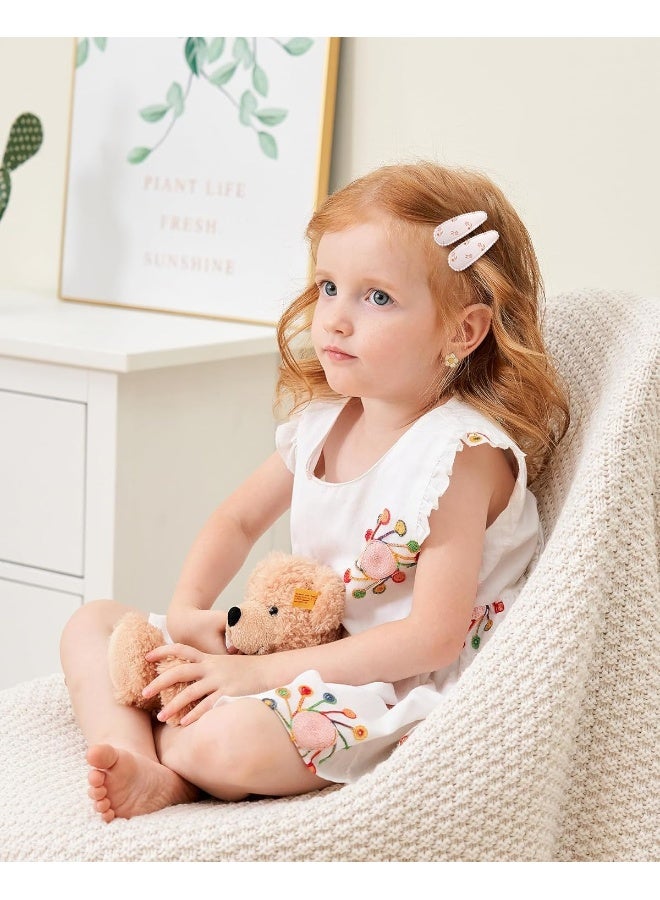 doboi 40Pcs Toddler Hair Clips Baby Girl Hair Bows Clips Floral Print Non Slip Wrapped Snap Heart shaped Hairpins Flower Clips for Hair Barrettes Hair Accessories for Baby Toddler Girls Kids - Image 4