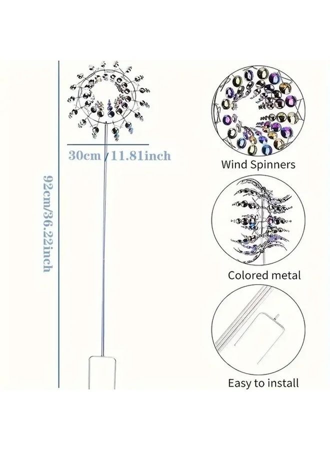 Metal Windmill Kinetic Energy Rotator Outdoor Garden Decor Color Wind Motion - Image 4
