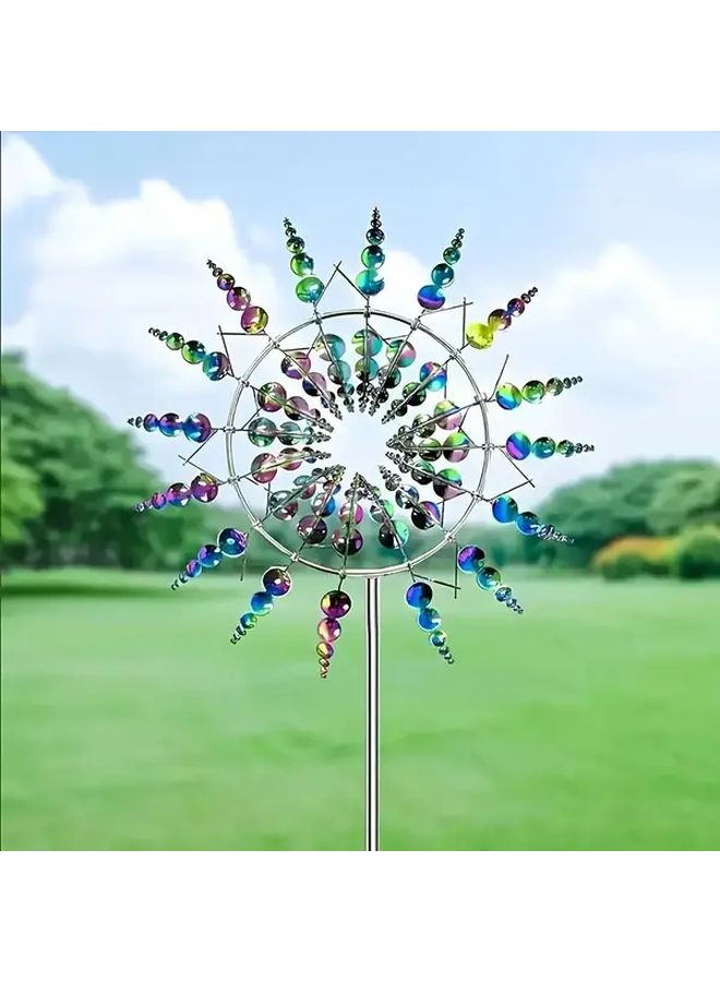 Metal Windmill Kinetic Energy Rotator Outdoor Garden Decor Color Wind Motion - Image 5