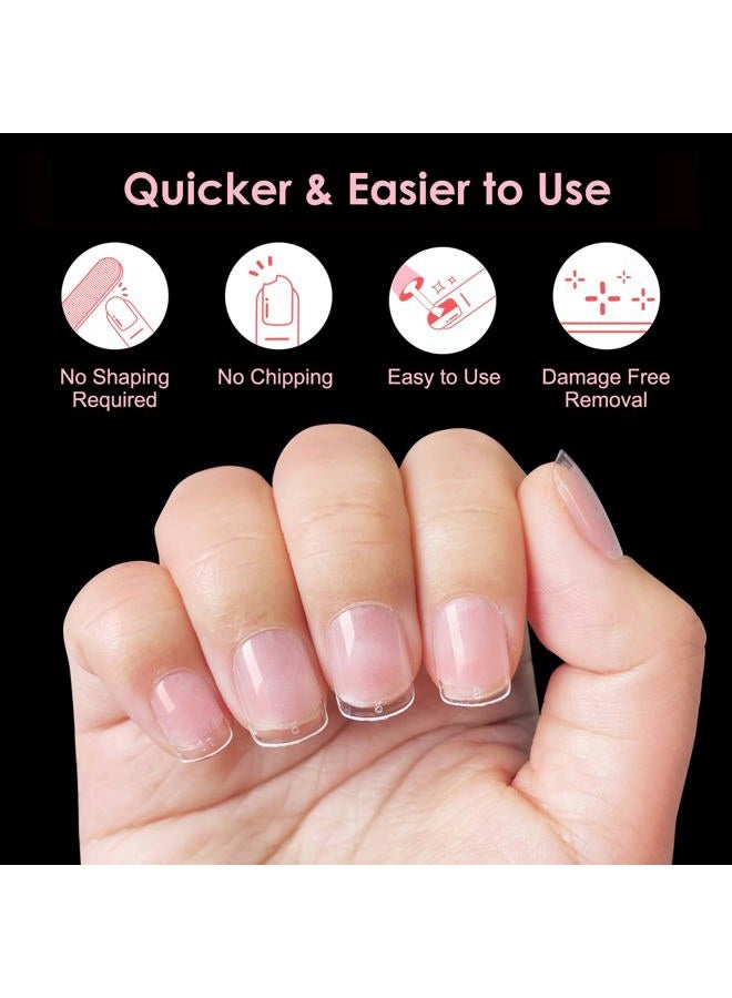 SINOKAME 600Pcs Extra Short XXS Square Gel Nail Tips, Small Petite Pre-etched Full Cover Fake Nails for Short Nail Beds, Extra Short Squoval Clear Press on Glue on Acrylic Nails Extension,12 Sizes - Image 3