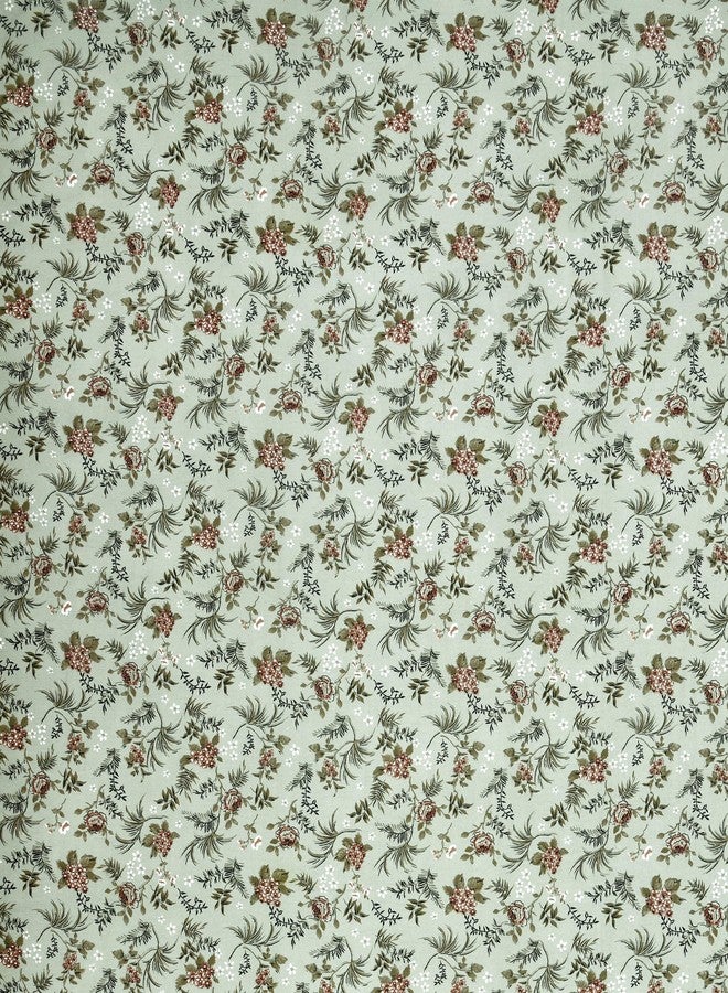 Bella Casa Double Bedsheet Set Cotton King Size With 2 Pillow Covers Floral Design Green Colour - Stella Collection, 180 Tc - Image 5