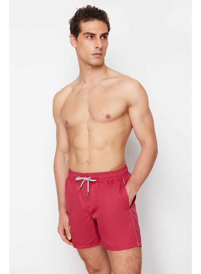 Burgundy Garnish Standard Length Swimsuit Marine Shorts TMNSS20DS0022