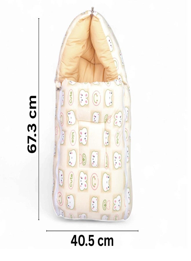 فوي دروب سرير أطفال مخملي محمول من فوي دروب، كيس نوم للأطفال الرضع 3 في 1 | سرير سفر محمول للأطفال الرضع بجودة ممتازة مع بطانة داخلية فائقة النعومة (لون أصفر) - Image 4