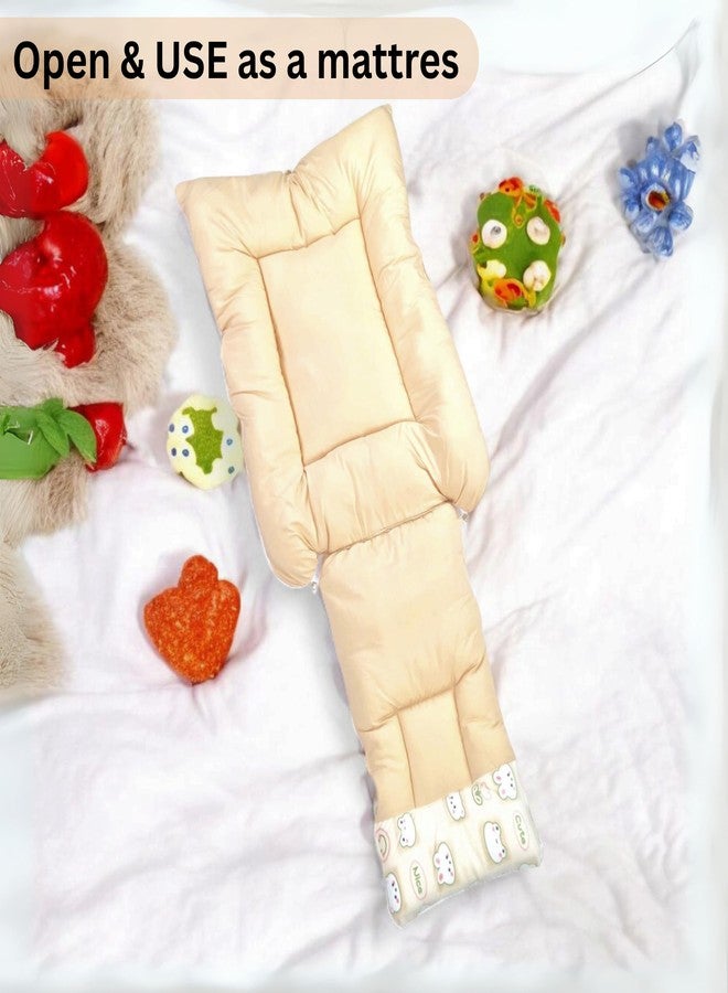 فوي دروب سرير أطفال مخملي محمول من فوي دروب، كيس نوم للأطفال الرضع 3 في 1 | سرير سفر محمول للأطفال الرضع بجودة ممتازة مع بطانة داخلية فائقة النعومة (لون أصفر) - Image 5