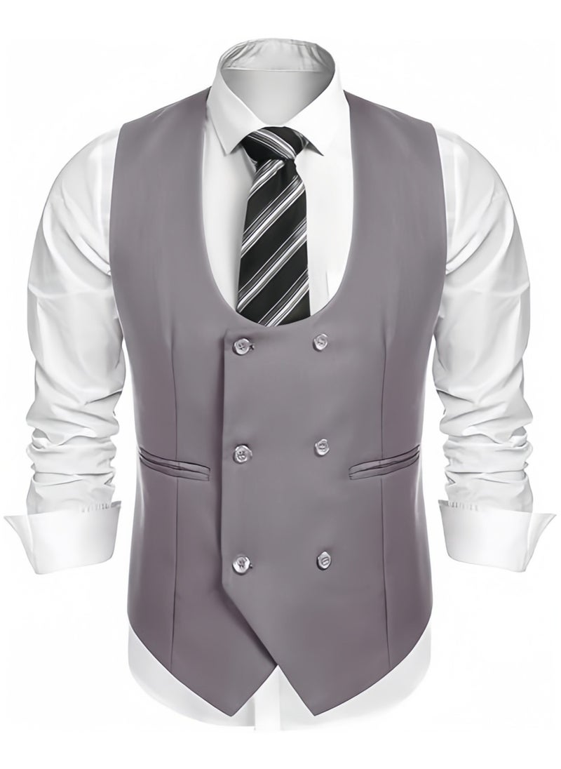 KUYING New Men's British Fashion Slim Fit Suit Vest  - Image 1