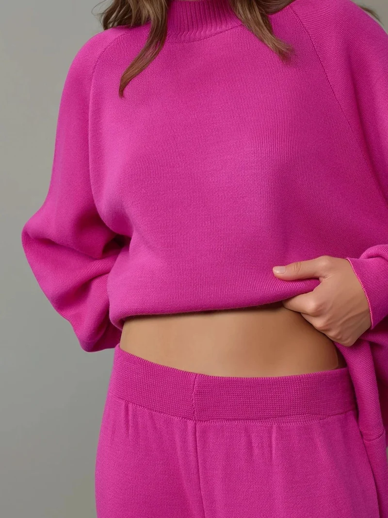 موضتي MY FASHION Loose Fit Sweater & Pants Knit Co-ord Set