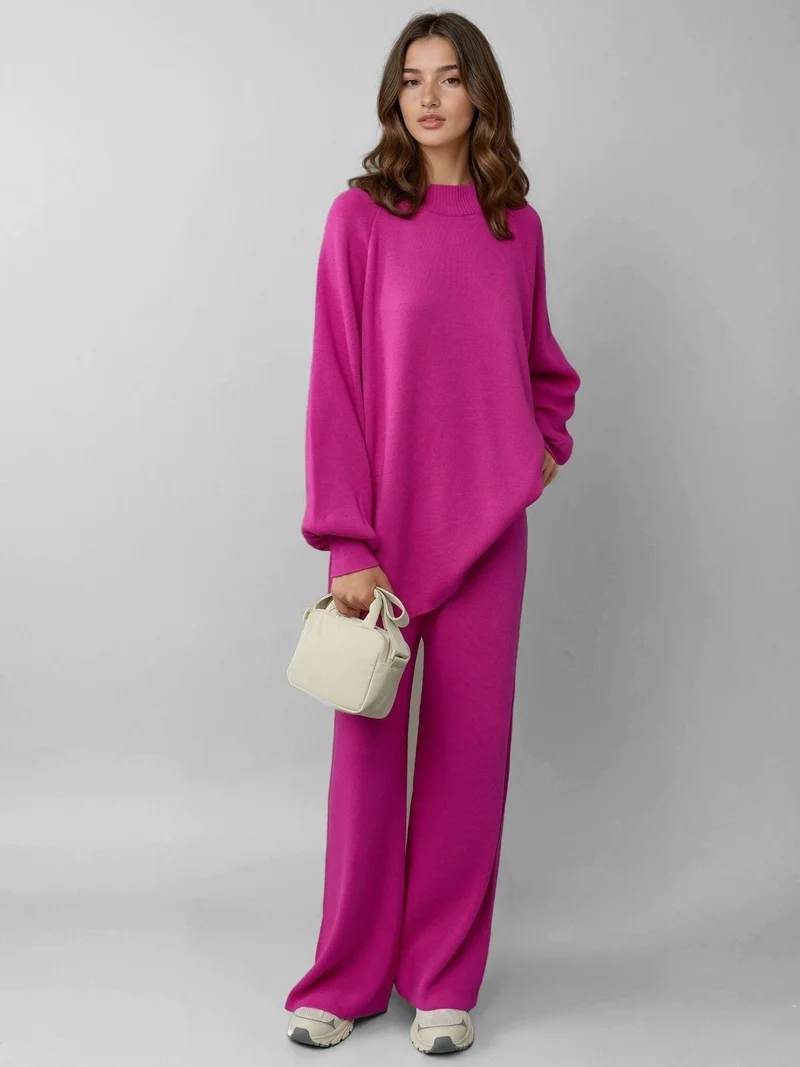 MY FASHION MY FASHION Loose Fit Sweater & Pants Knit Co-ord Set