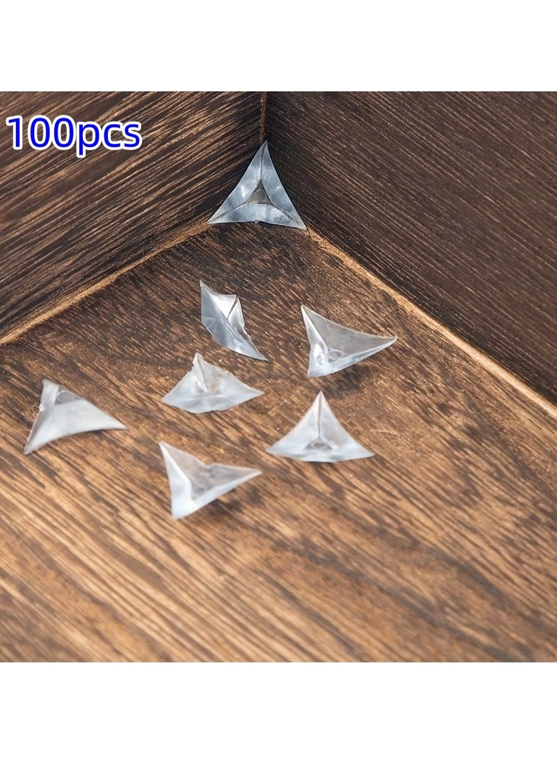 Stair Dust Corners, Inside Triangle Guard Decorative Anti-Dirty Corner Protector Dustproof for Drawer Furniture Cabinet Wardrobe Wooden Steps Dead Corner(Clear 100PCS)  - Image 1