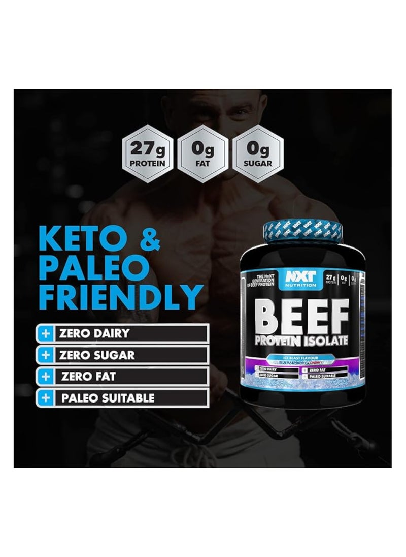 NXT Nutrition - Beef Protein Isolate, Ice Blast Blue Raspberry & Cherry Flavour, 1.8kg, 60 Servings - Image 1