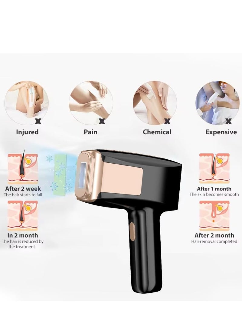 PENG GENERAL Laser Hair Removal, Hair Removal Device with Ice-Cooling Painless Care Function for Women and Man, IPL Hair Remover 999,999 Flashes for Facial Armpits Legs Arms Bikini Line (Black) - Image 2
