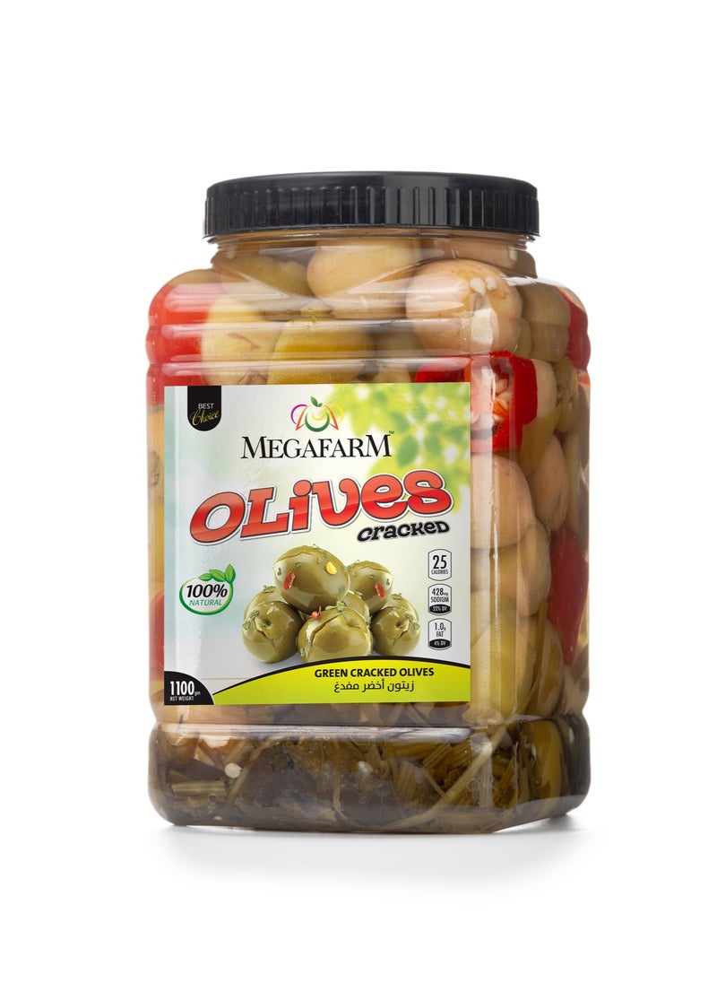 Megafarm Pickled Green Olives (Cracked) 1100gm  - Image 2