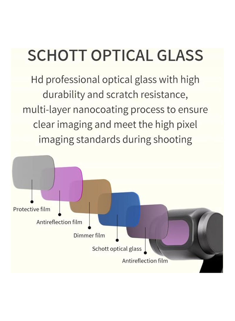 SYOSI ND & CPL Filter Kit, Compatible with OSMO Pocket 3, 6 Pack ND16, CPL, Wide Angle, Macro, Streak Blue and 1/4 Black Mist Filters, HD Optical Glass, Aluminum Frame with Storage Case, Magnetic - Image 3