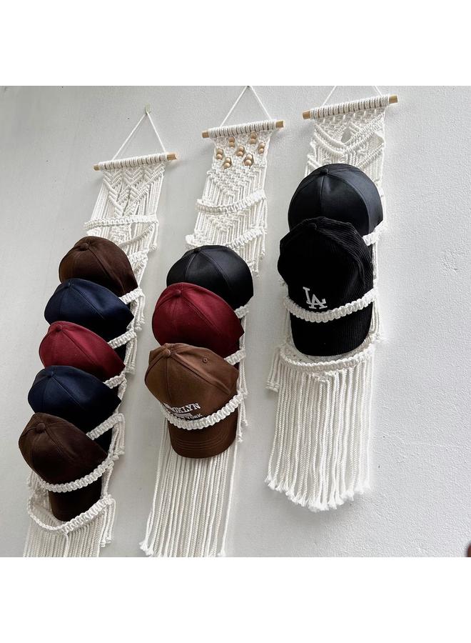 Bluejw New Style Hand-woven Tapestries Cap Storage Wall-mounted Hat Rack Bohemian Style Home Decoration  - Image 5