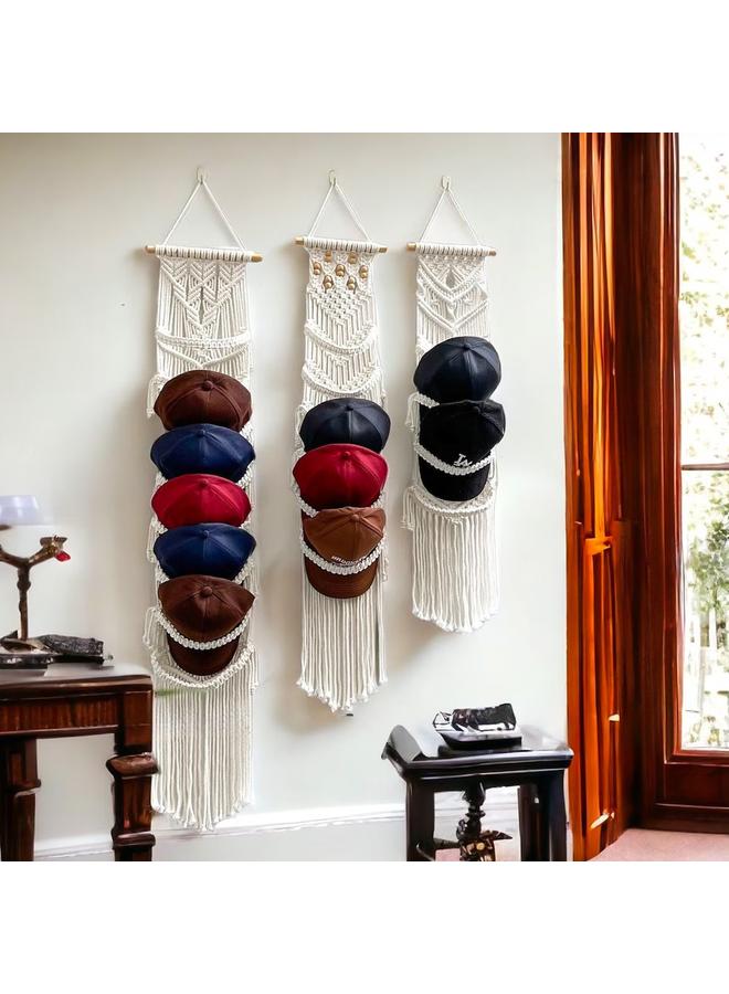 Bluejw New Style Hand-woven Tapestries Cap Storage Wall-mounted Hat Rack Bohemian Style Home Decoration  - Image 2