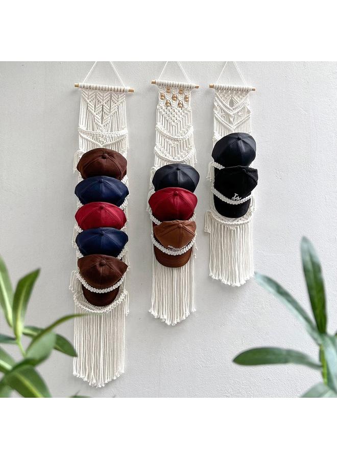 Bluejw New Style Hand-woven Tapestries Cap Storage Wall-mounted Hat Rack Bohemian Style Home Decoration  - Image 3