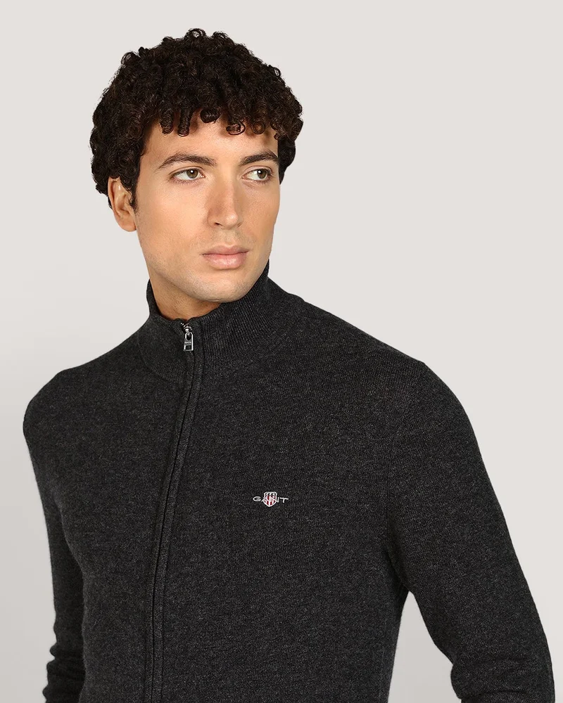 GANT  Extrafine Lambswool Zip Cardigan for Men | Best Price UAE