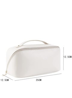 OUYoo Large Capacity Travel Cosmetic Bag, Multifunction Organizer Storage Bag, Leather Waterproof Bag, Makeup Bag with Handle and Dividers, Skincare Dispenser, Toiletry Bag for Women  - Image 2