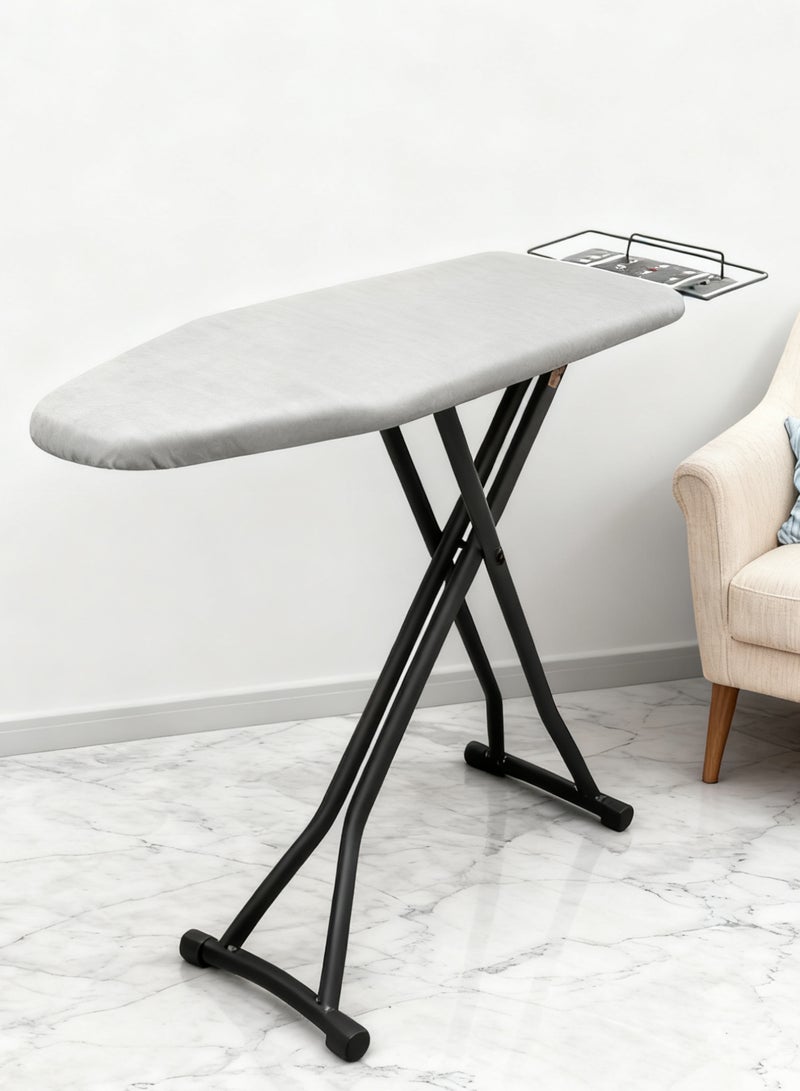 WAMIT Ironing Board, Folding Ironing Stand with Iron Rest, Heavy Sturdy Metal Frame Legs Iron Stand, Ironing Board Adjustable Height for Dorm, Home, Laundry Room, 110 x 31 cm, Grey - Image 1