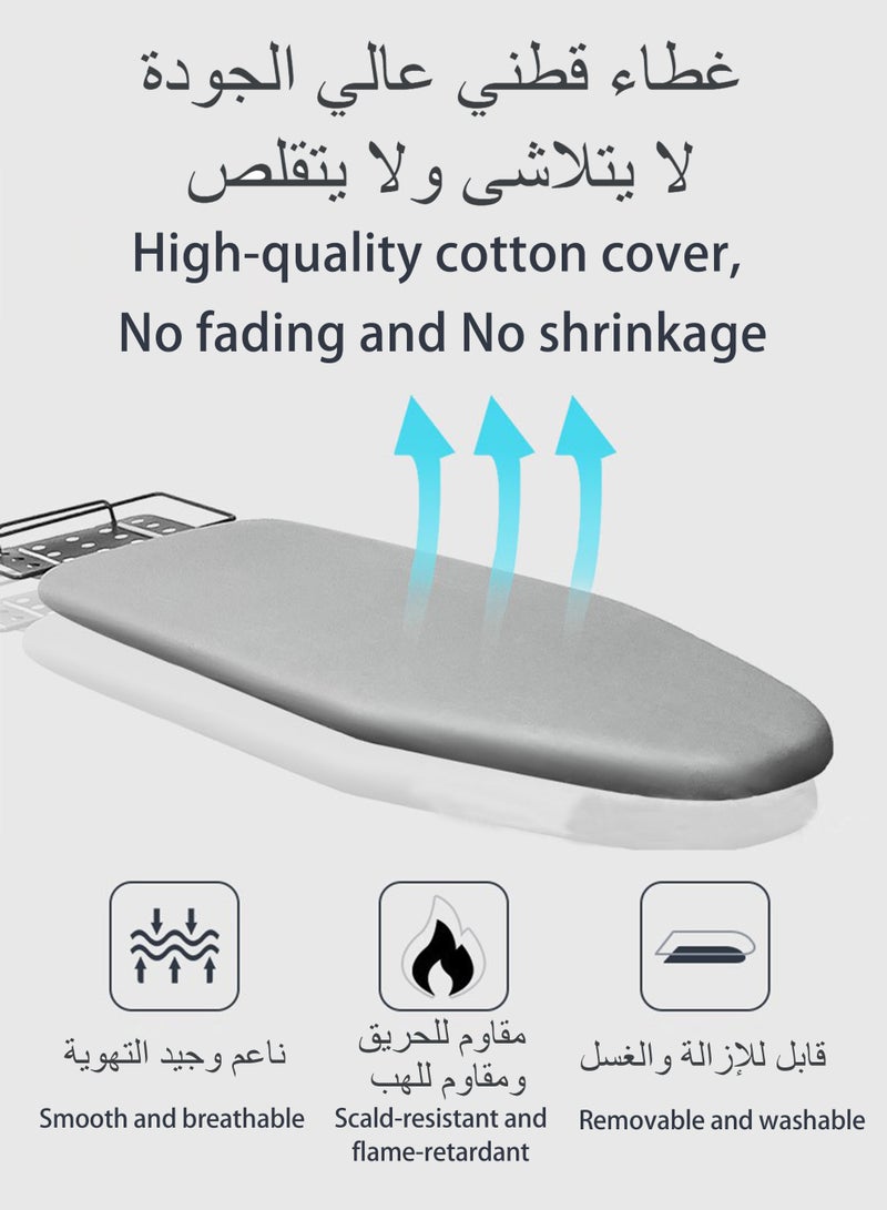 WAMIT Ironing Board, Folding Ironing Stand with Iron Rest, Heavy Sturdy Metal Frame Legs Iron Stand, Ironing Board Adjustable Height for Dorm, Home, Laundry Room, 110 x 31 cm, Grey - Image 2
