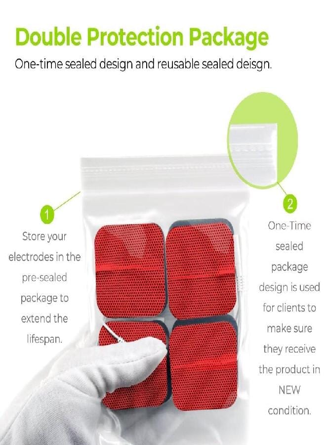 AUV0N AUVON TENS Unit Pads Electrode Patches with Upgraded Self-Stick Performance and Non-Irritating Design for Electrotherapy (Red) - Image 5