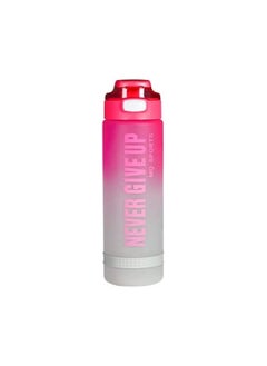 Spaceshoop Water Bottles Never Give Up with Scale Time Marker For Fitness, 1L pink 