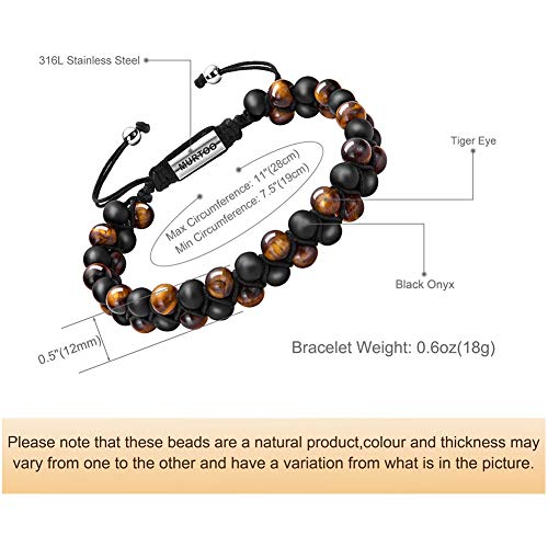 murtoo Bead Chakra Bracelets for Men and Women, Double-layered Healing Yoga Crystals Beaded Bracelet, Natural Stone Mens Bracelet for Meditation, Relax Anxiety - Image 2