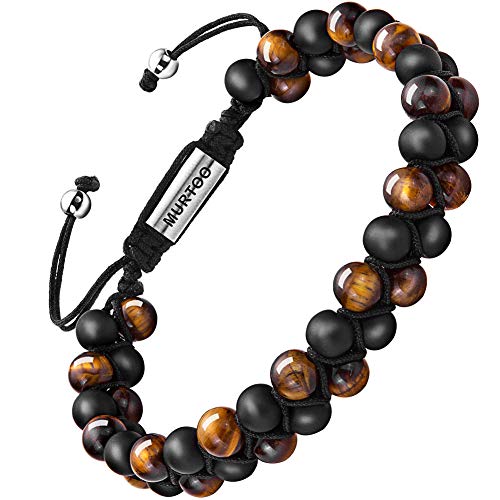 murtoo Bead Chakra Bracelets for Men and Women, Double-layered Healing Yoga Crystals Beaded Bracelet, Natural Stone Mens Bracelet for Meditation, Relax Anxiety - Image 1