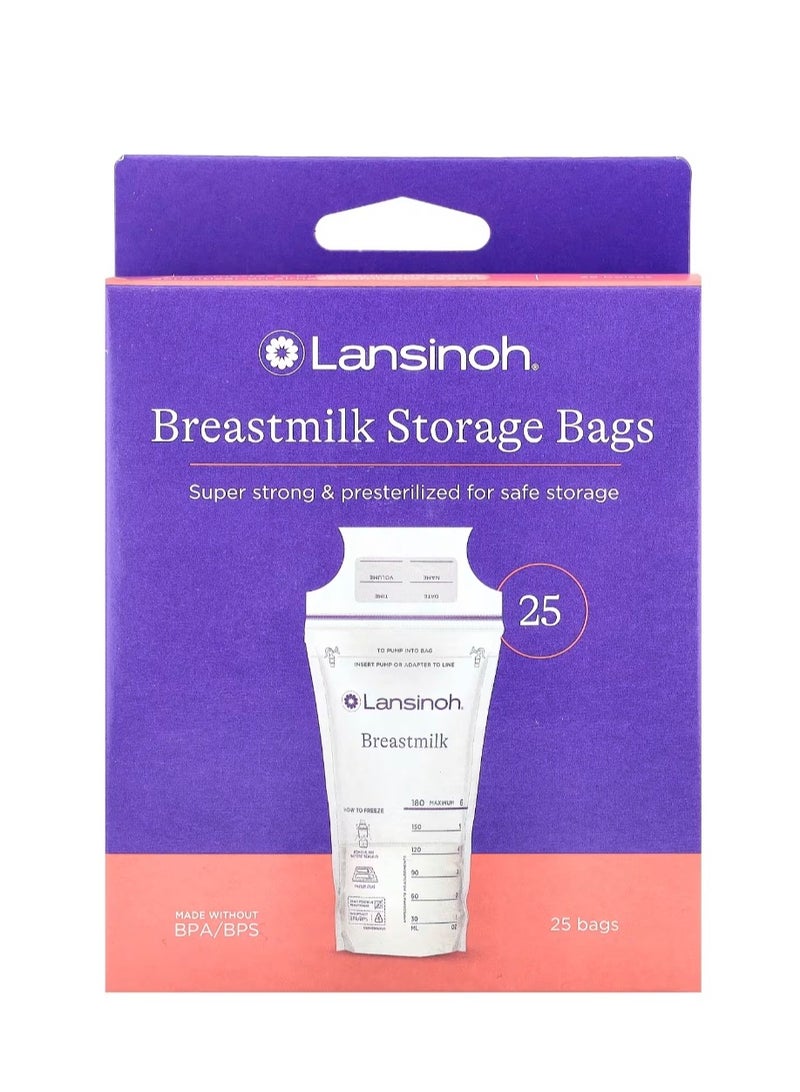 Lansinoh Breastmilk Storage Bags 25 Pre-Sterilized Bags - Image 1