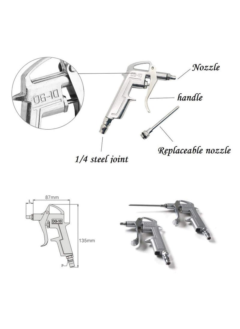 CRAFTSFY Air Blow Gun with OD 14 Thread Pneumatic Push Type Female Compressor Cleaning Tool Industrial Air Blow Gun Steel Air Flow Extension Pneumatic Air Compressor Tool Dust Air Blower Metal Gun  - Image 4