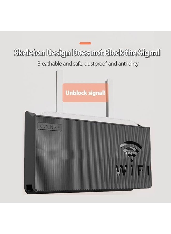 Wall-Mounted WiFi Router Storage Box, Living Room Set-top PP Box Rack Cover Shelf, Hider Cord Management Container, for Player TV Box Remotes - Image 3