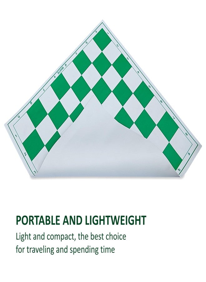 Kitsaws Sports 18 * 18 Inches Roll-up Vinyl Tournament Chess Set with Storage Box, for Kids & Adults (Green & White) (Vinyl Chessman Rollon Pro 18"+Chessmen Champion Solid). - Image 5