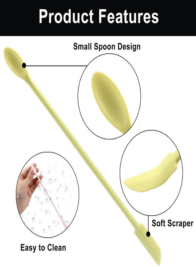 Murtenze 4PCS Multicolor Silicone Spatula Set, Makeup Reusable Beauty Spatula Mini Jar Scraper Small Silicone Spatula Rubber Spatula Thin Jar Spatula Food Scraper for Kitchen Use - Image 3