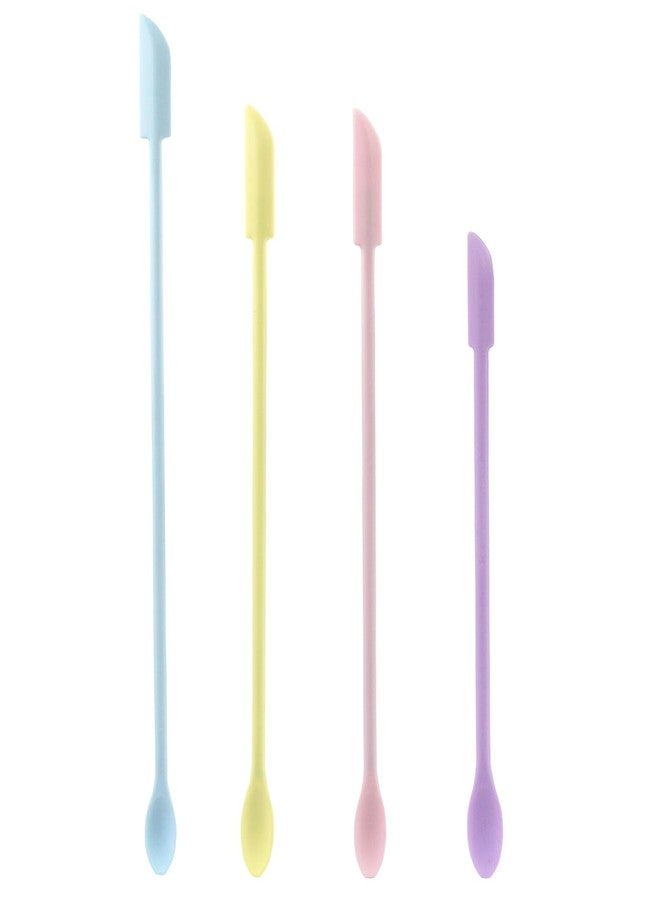 Murtenze 4PCS Multicolor Silicone Spatula Set, Makeup Reusable Beauty Spatula Mini Jar Scraper Small Silicone Spatula Rubber Spatula Thin Jar Spatula Food Scraper for Kitchen Use - Image 5