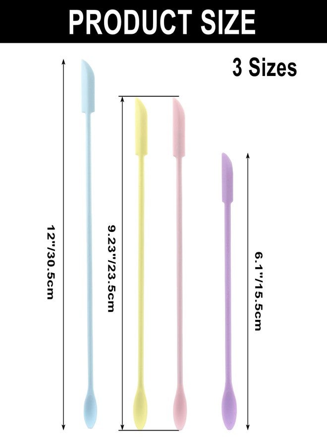 Murtenze 4PCS Multicolor Silicone Spatula Set, Makeup Reusable Beauty Spatula Mini Jar Scraper Small Silicone Spatula Rubber Spatula Thin Jar Spatula Food Scraper for Kitchen Use - Image 2