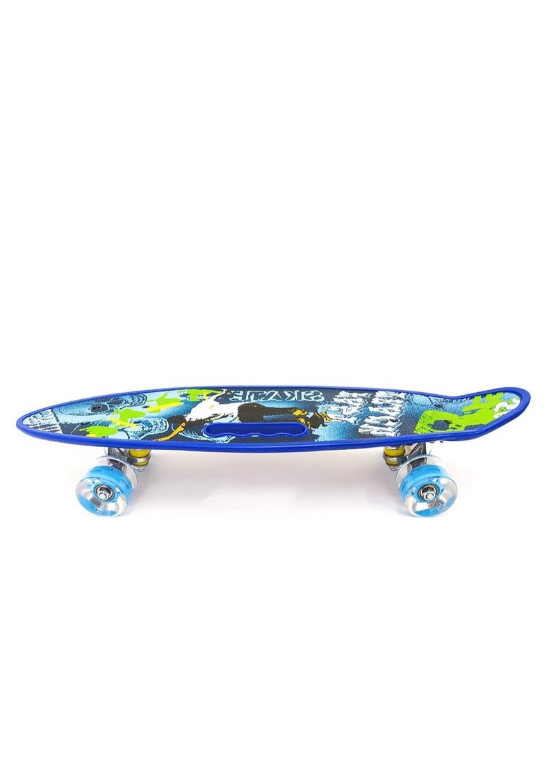 Generic Skateboard Size 60 X 16 cm Cruiser Skatebords For Kids, Completed Skateboards For Girls Boys Beginners, Anti-Slip Printed Deck, High Speed Bearings & Soft Pu BUShing Led Wheels  - Image 1