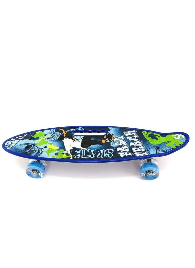 Generic Skateboard Size 60 X 16 cm Cruiser Skatebords For Kids, Completed Skateboards For Girls Boys Beginners, Anti-Slip Printed Deck, High Speed Bearings & Soft Pu BUShing Led Wheels  - Image 3