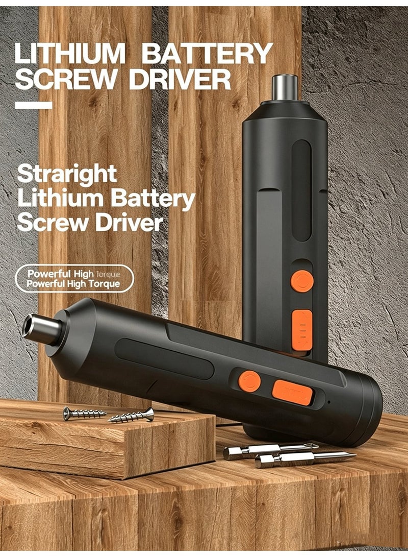 Manual/Automatic Electric Screwdriver - Rechargeable Household Straight-Handle Screwdriver with Type-C Fast Charging, 15-Piece Bit Set - Furniture Assembly / Digital Repair Tool - Image 2
