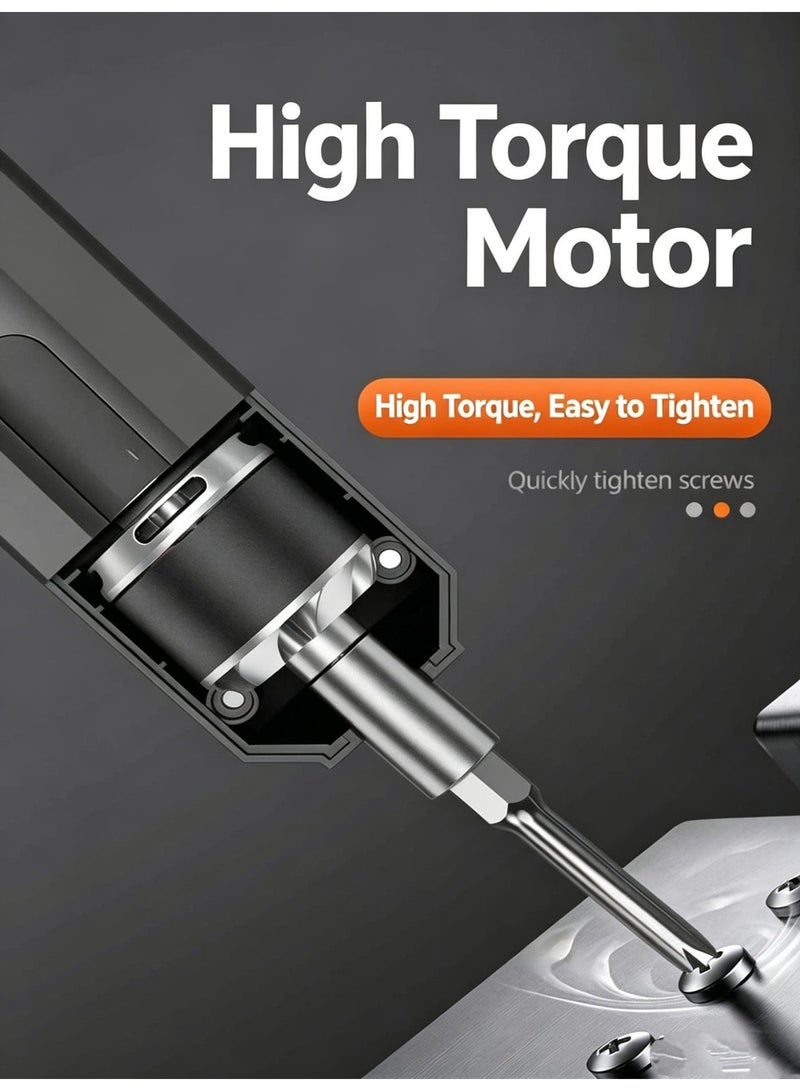 Manual/Automatic Electric Screwdriver - Rechargeable Household Straight-Handle Screwdriver with Type-C Fast Charging, 15-Piece Bit Set - Furniture Assembly / Digital Repair Tool - Image 5