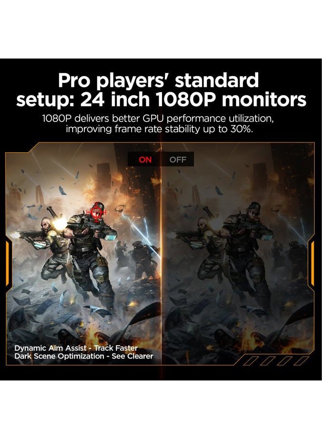 KOORUI شاشة ألعاب 24 بوصة، 165 هرتز، FHD 1920x1080، 1 مللي ثانية، IPS، متوافقة مع FreeSync G-sync، قابلة للتعديل، رعاية العين، قابلة للتعليق على الحائط VESA (HDMI، DisplayPort) باللون الأسود - Image 5