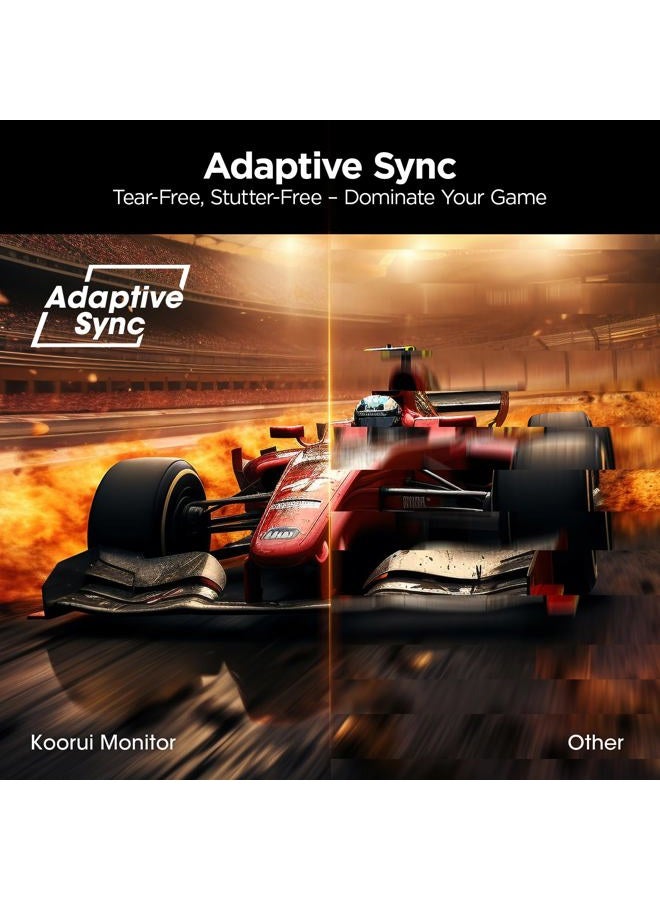 KOORUI شاشة ألعاب 24 بوصة، 165 هرتز، FHD 1920x1080، 1 مللي ثانية، IPS، متوافقة مع FreeSync G-sync، قابلة للتعديل، رعاية العين، قابلة للتعليق على الحائط VESA (HDMI، DisplayPort) باللون الأسود - Image 4