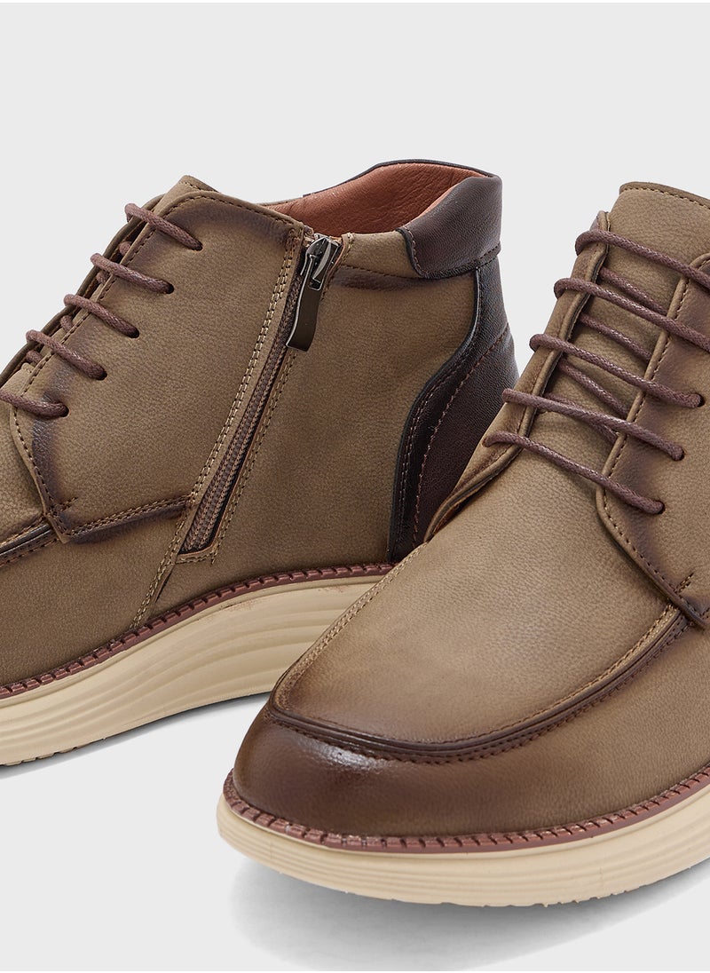 Robert Wood Light Weight Casual Moc Toe Boots  - Image 4
