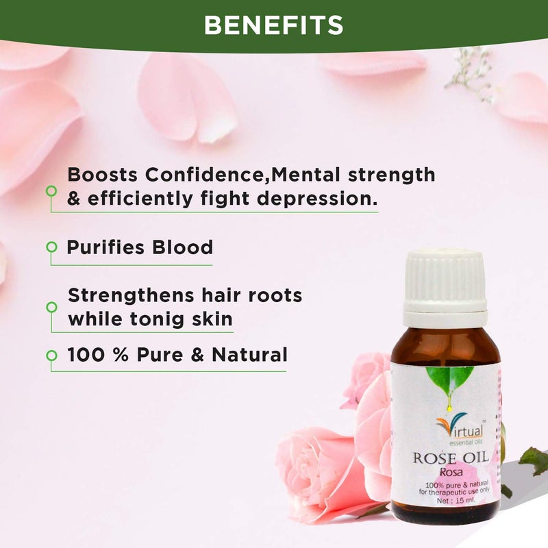 Virtual Virtual Pack of 2 Lavender Rose Essential Oil 100 Natural and Organic Essential Oil For Hair Skin Face 15MlEach - Image 3